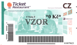 Vzor stravenky Ticket Restaurant pro rok 2013